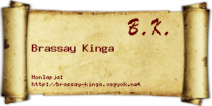 Brassay Kinga névjegykártya