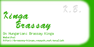 kinga brassay business card